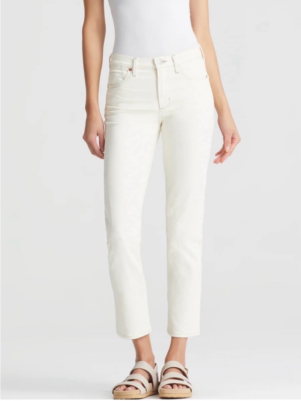 Citizens Of Humanity Cara High-Rise Jeans in White, Size 30